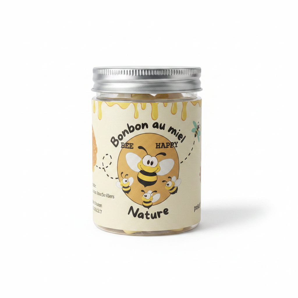 Bonbon au miel Bee Happy Nature - fond blanc
