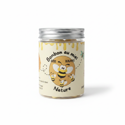 Bonbon au miel Bee Happy Nature - fond blanc