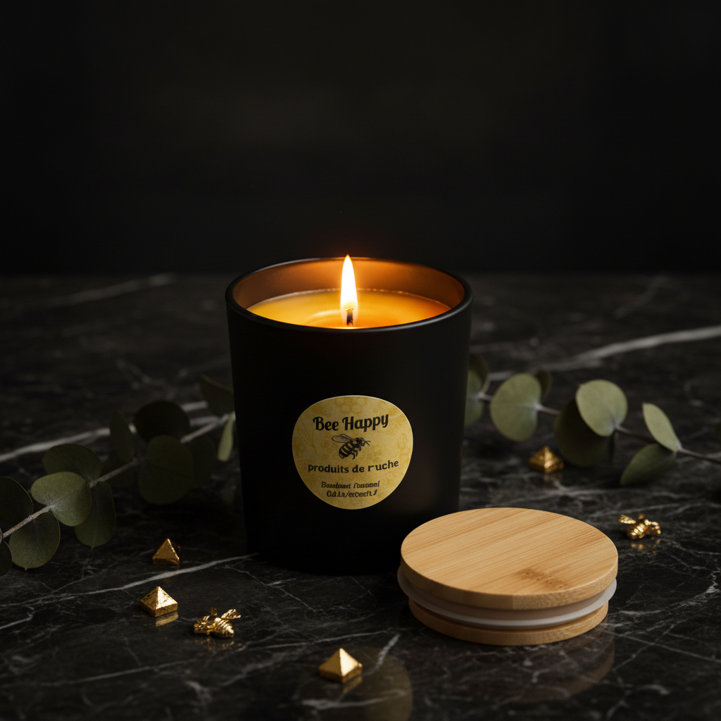 Bougie pot noir lifestyle