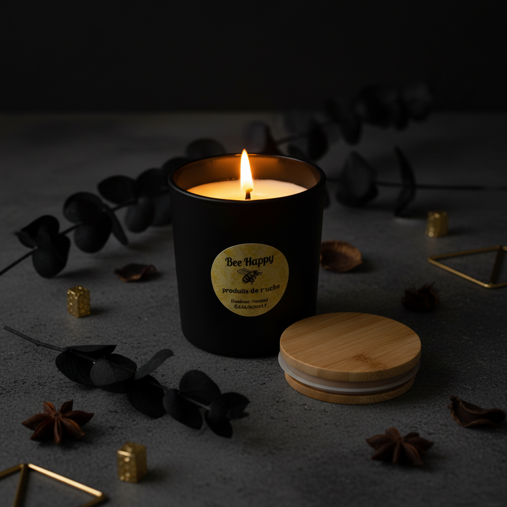 Bougie pot noir lifestyle