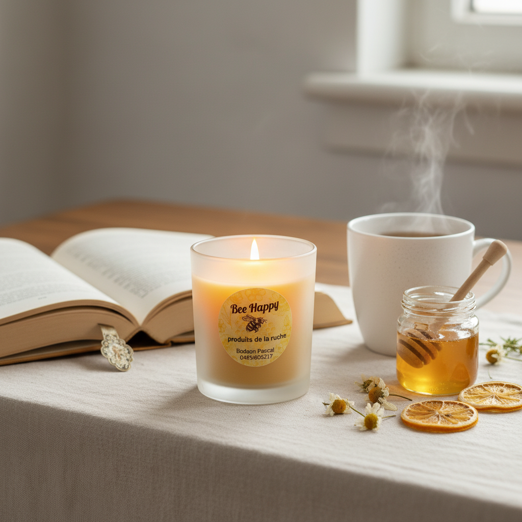 Bougie pot transparent hygge