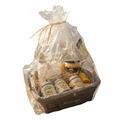 Coffret cadeau Bee Happy panier osier - fond blanc