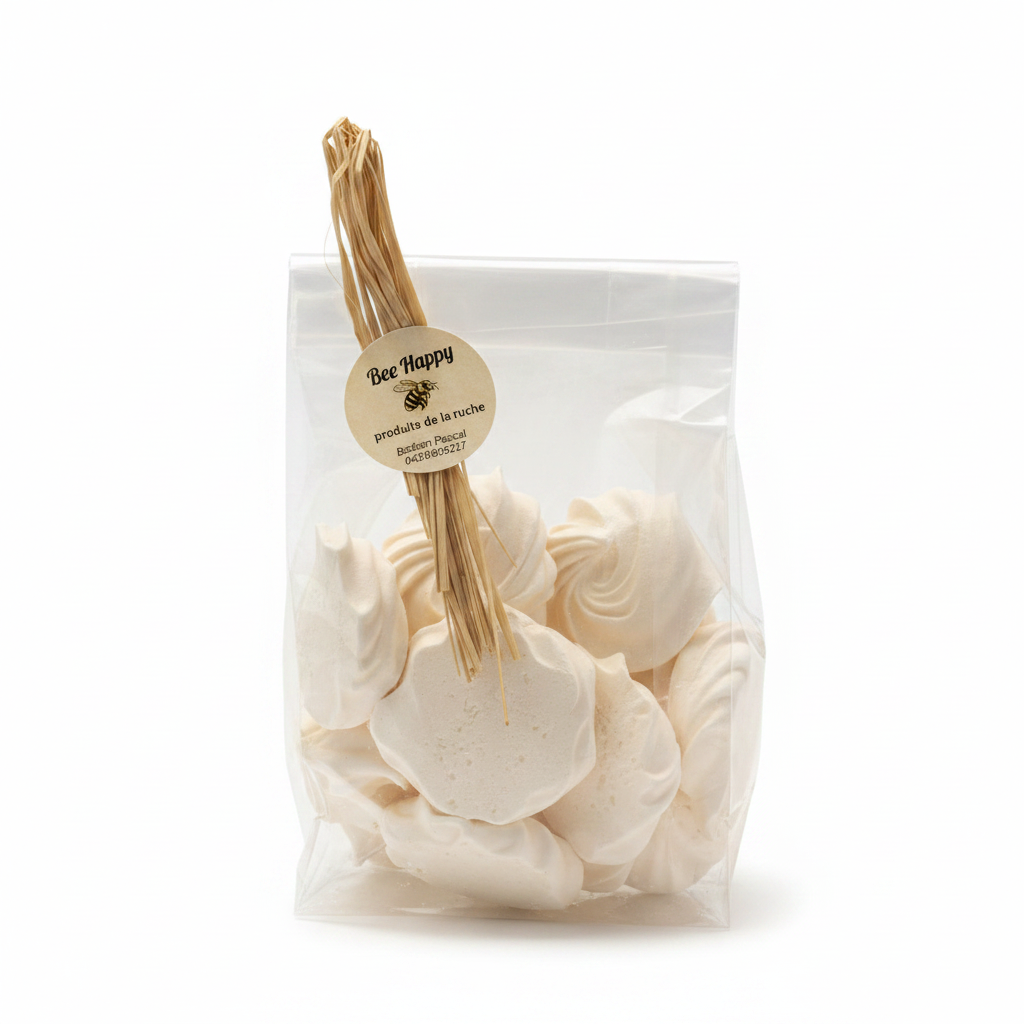 Meringues au miel Bee Happy - fond blanc